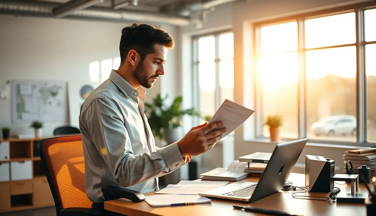 Professional reviewing call compliance logs at a desk before a Canadian outbound campaign