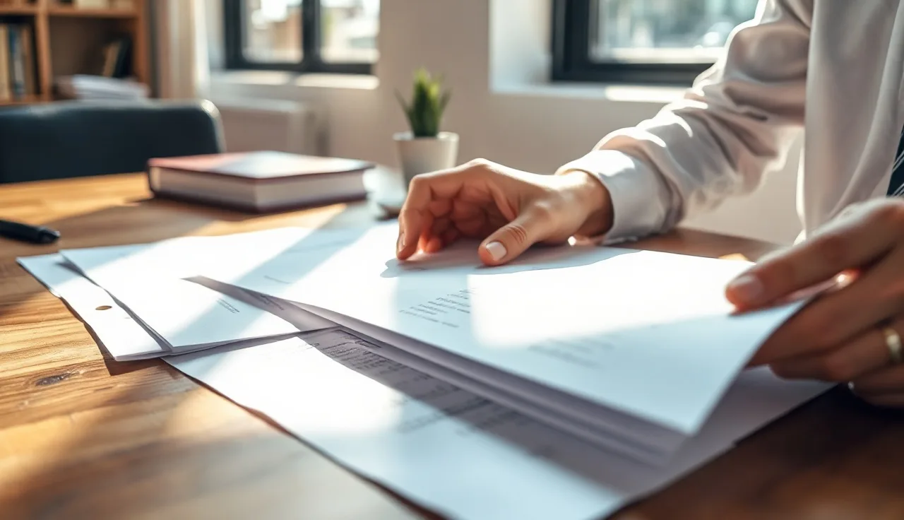 Person reviewing compliance documents at a desk, representing credit repair telemarketing rules