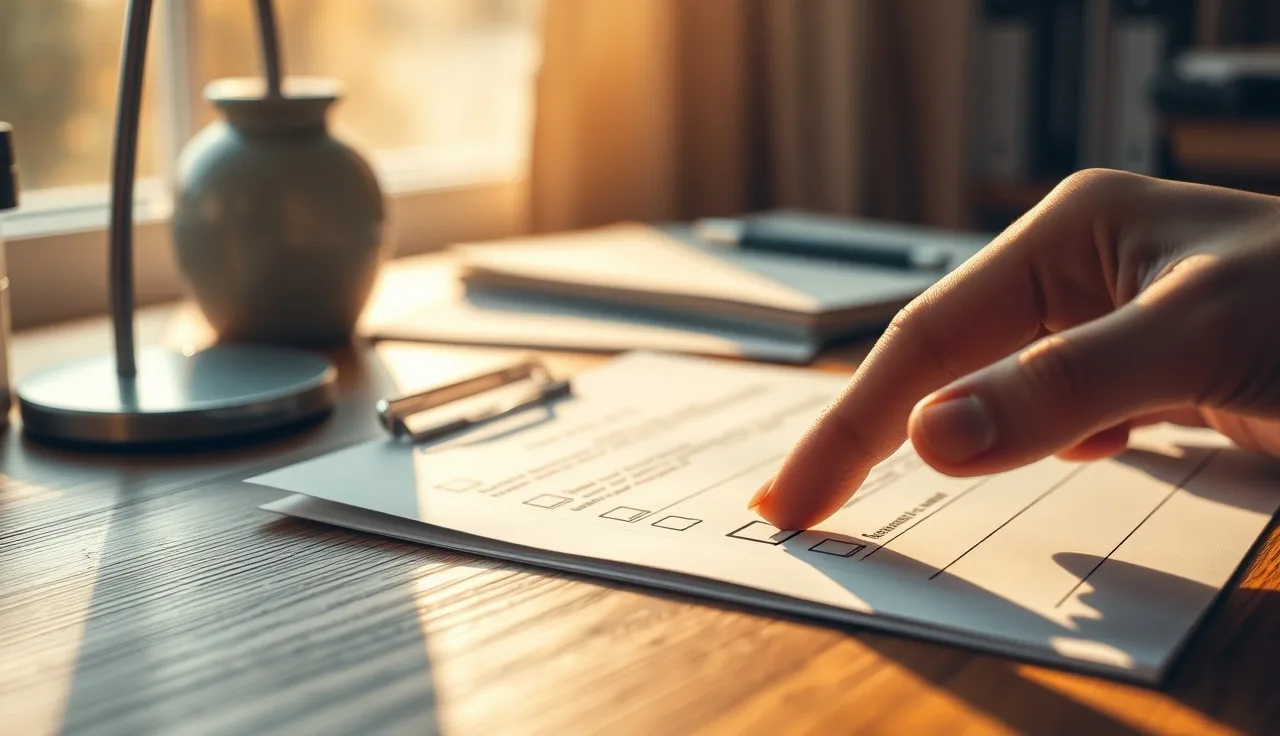 Hand about to check an empty consent checkbox on a paper form