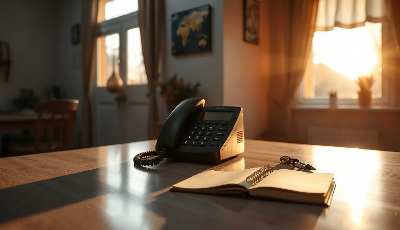 Landline telephone on a kitchen counter representing do not call telemarketer list protection