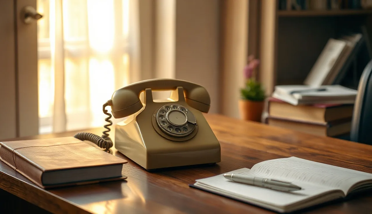Old telephone and notebook on a desk representing do not call list compliance