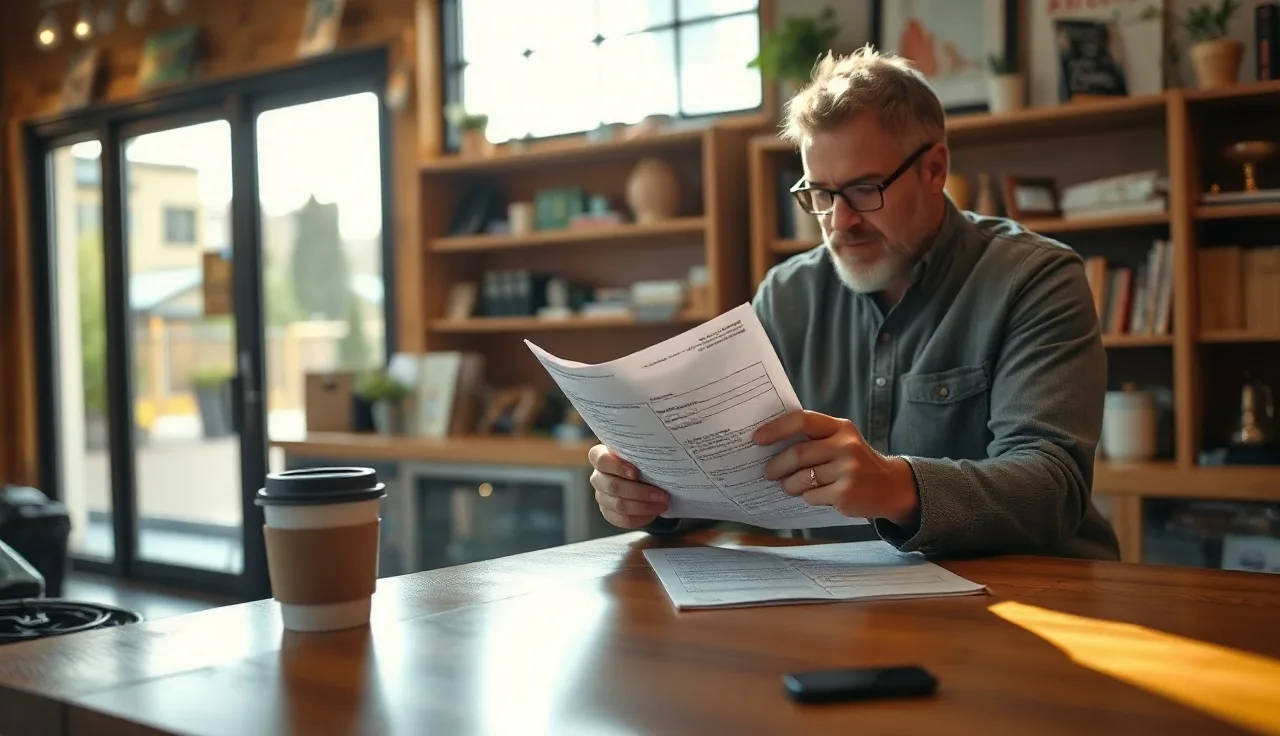 Small business owner reviewing customer opt-in forms for SMS marketing compliance