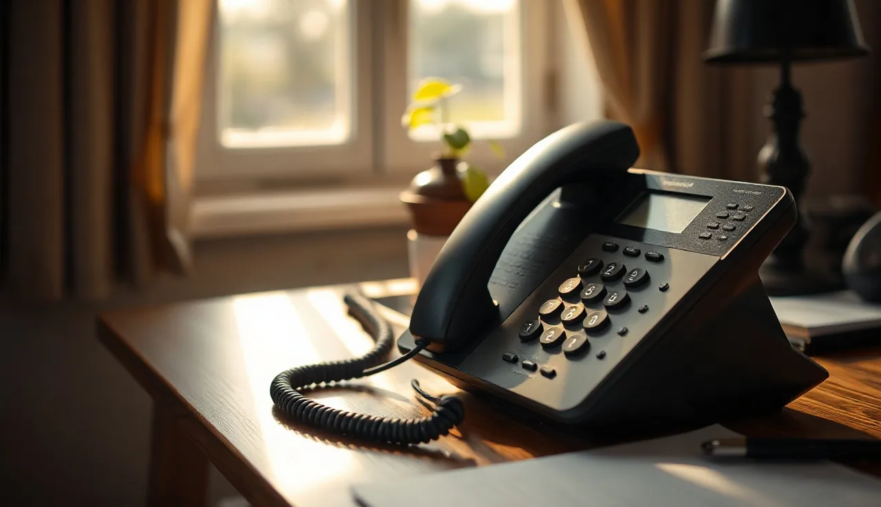 Landline telephone on wooden desk representing Mississippi do not call rules