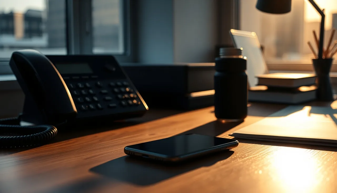 Landline phone and smartphone on a desk illustrating autodialer TCPA compliance