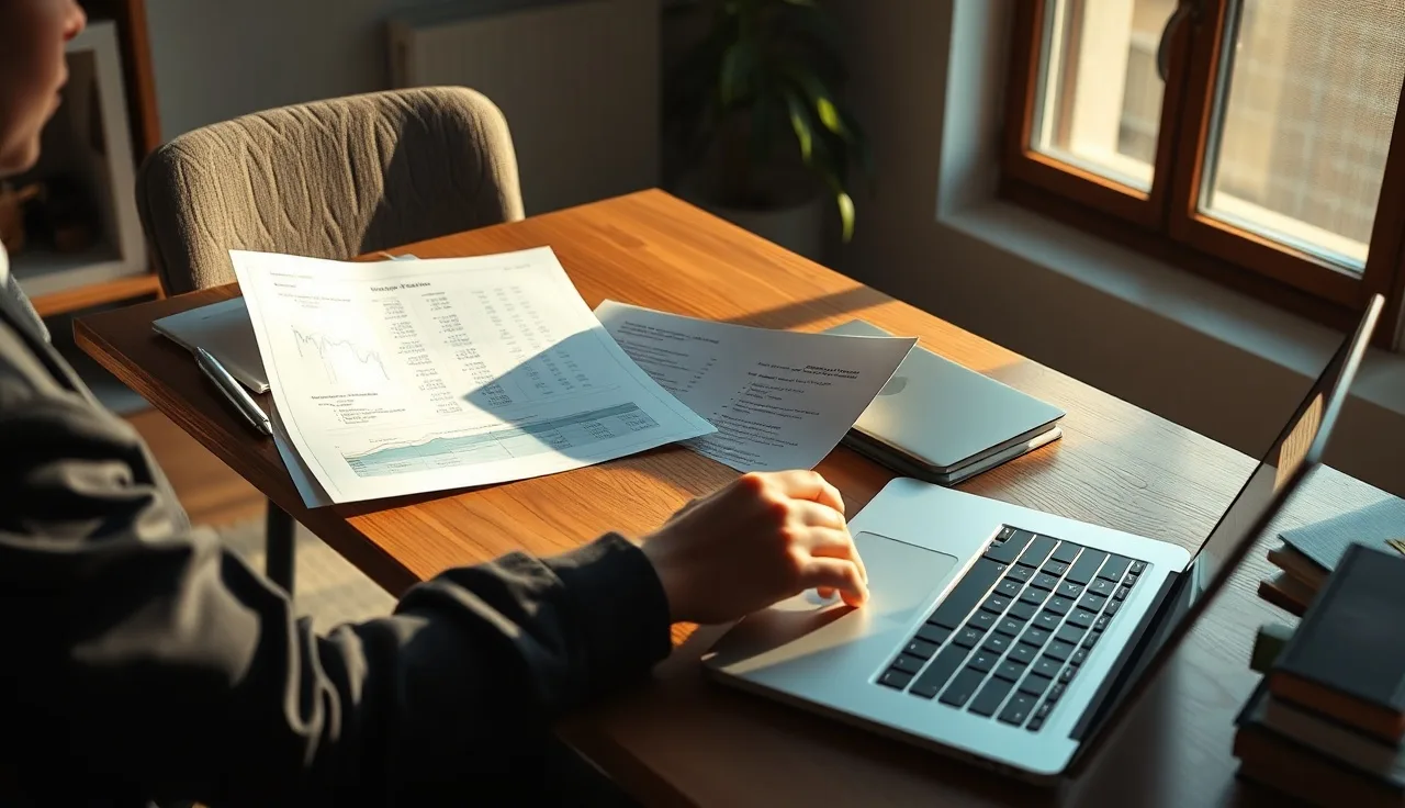 Person reviewing compliance spreadsheets at a desk during a TCPA self-audit